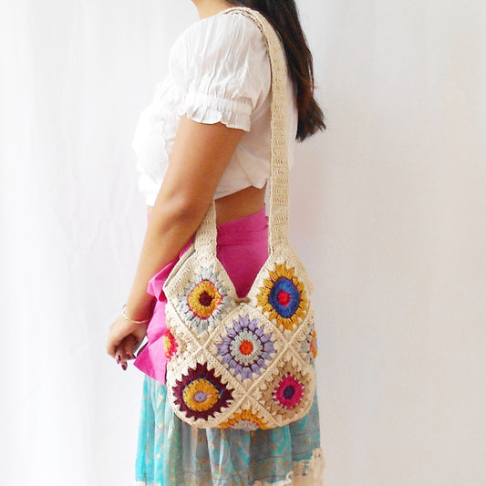 Daylight Granny Square Crossbody | Handcrafted Cotton Crochet