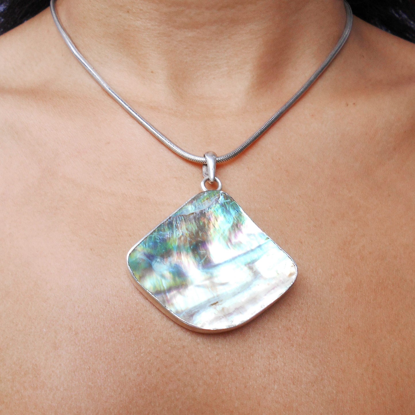 Ocean Abalone Shell Pendant | 925 Sterling Silver