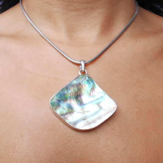 Ocean Abalone Shell Pendant | 925 Sterling Silver