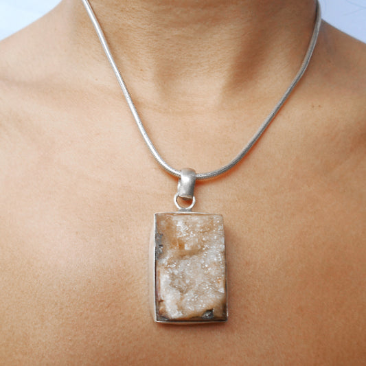 Druzy Quartz Pendant | 925 Sterling Silver