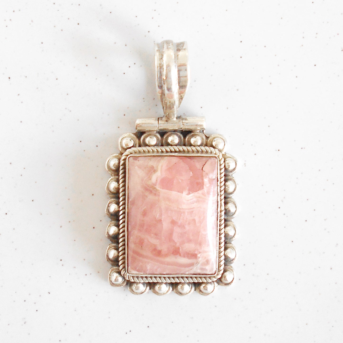 Banded Rhodochrosite Pendant | 925 Sterling Silver