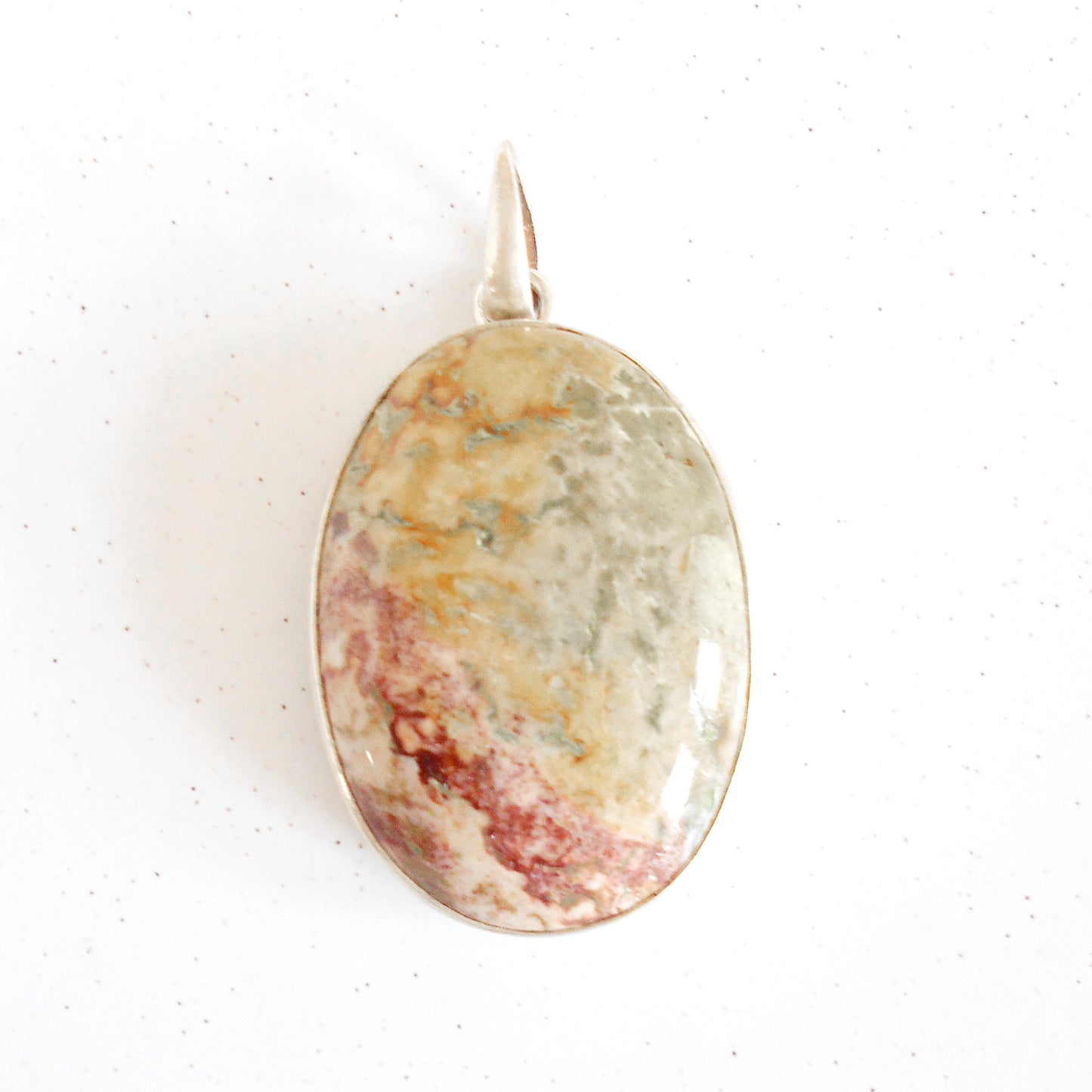 Earthy Jasper Oval Pendant | 925 Sterling Silver