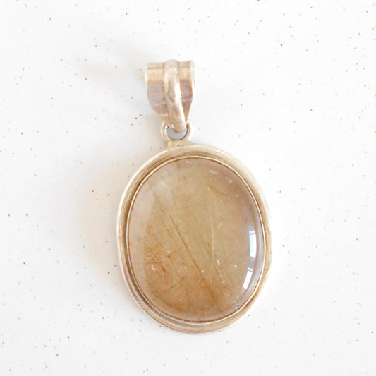 Angel Hair Rutilated Quartz Pendant | 925 Sterling Silver