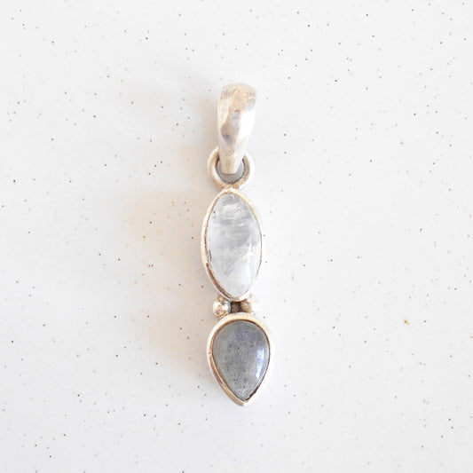 Mystic Duo Moonstone & Labradorite Pendant | 925 Sterling Silver