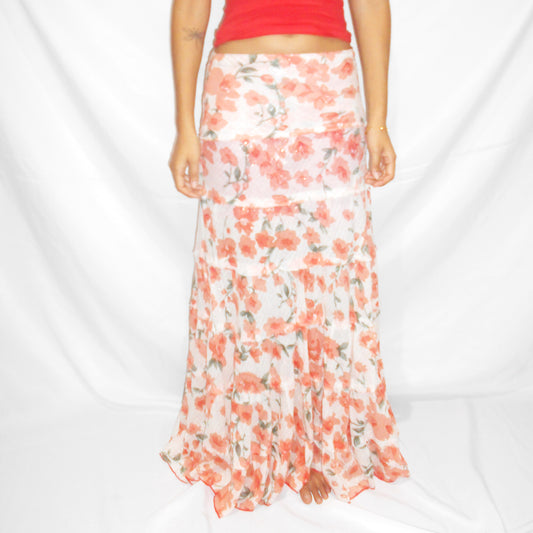 'Peach Blossom' Vintage Skirt | One-of-a-kind