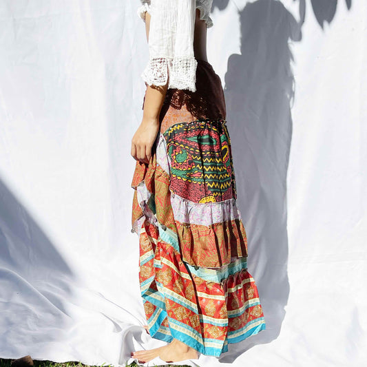 'Ember' Vintage Sari Drawstring Skirt | Hand-Embellished (Copy)